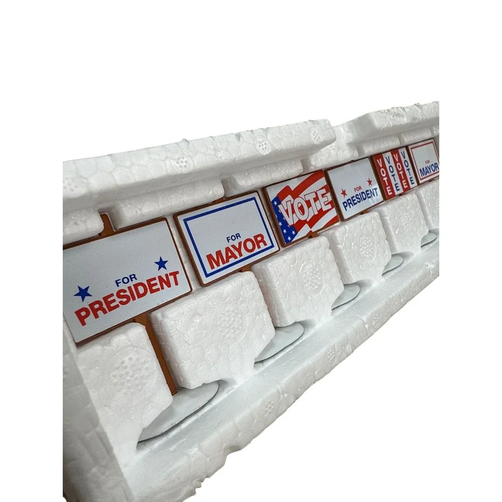 Snow Village Election Yard Signs Set of 6 Metal Accessories Deptartment‎ 56